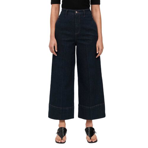 Veronika Maine Indigo Denim Wide Cropped Jean